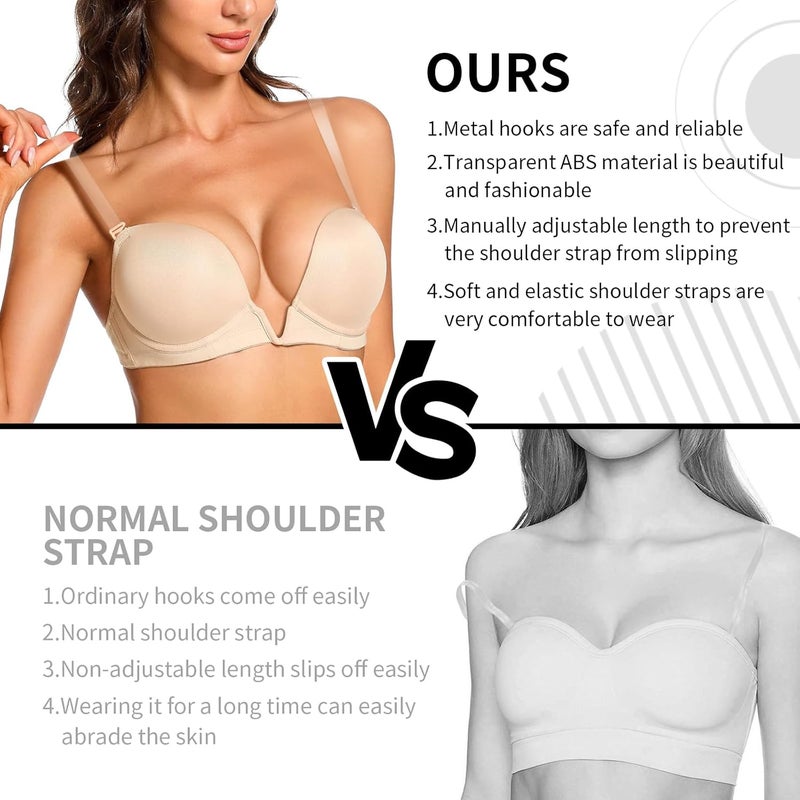iMucci Clear Bra Straps 5Pairs Adjustable Clear Strap Invisible Bra Straps Non-Slip Shoulder Strap - Image 5